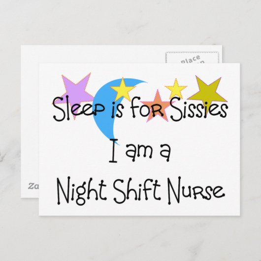 Carte Postale Cadeaux d'infirmière de nuit (Devant / Derrière)