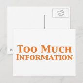 Carte Postale Cadeaux d'informations excessives (Devant / Derrière)