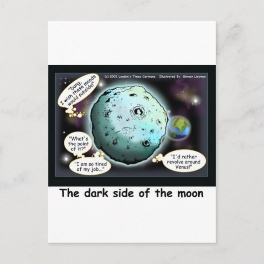 Carte Postale Cadeaux drôles de la face cachée de la Lune (Devant)