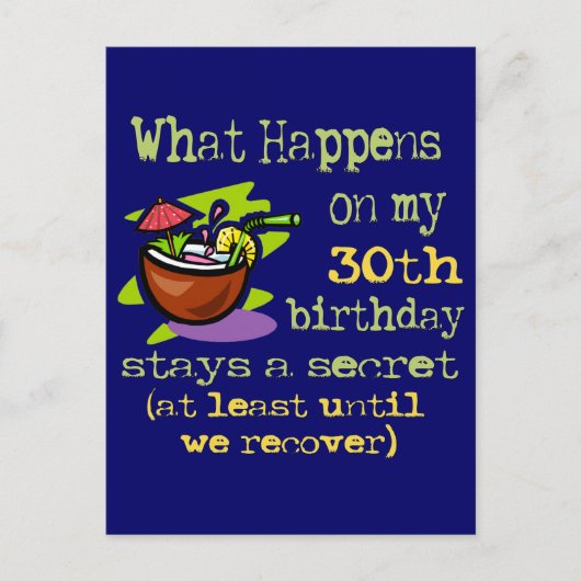 Carte Postale Cadeaux du 30e anniversaire (Devant)