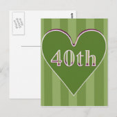 Carte Postale Cadeaux du 40e anniversaire du Mariage (Devant / Derrière)