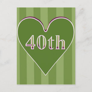Carte Postale Cadeaux du 40e anniversaire du Mariage