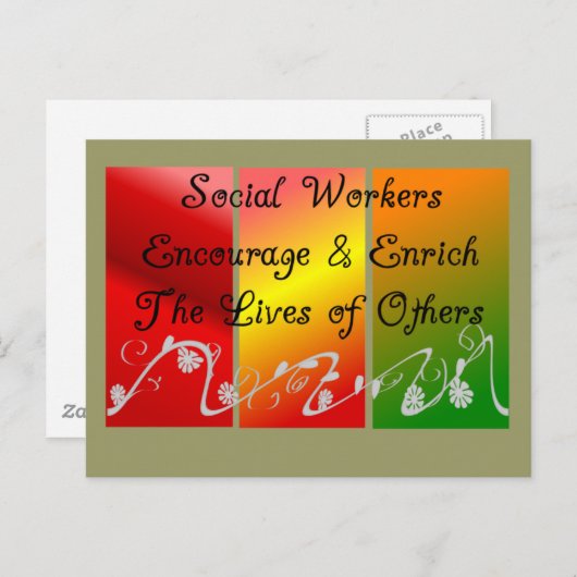 Carte Postale Cadeaux d'un travailleur social (Devant / Derrière)