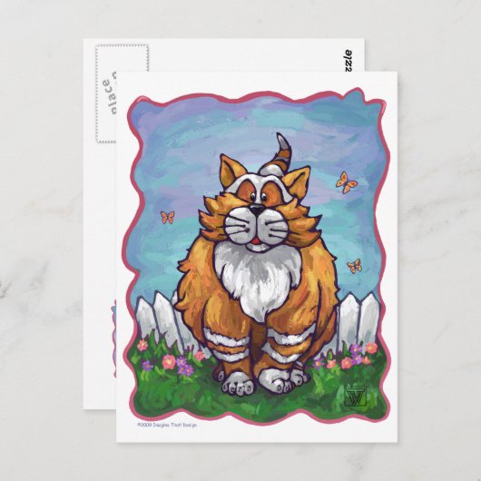 Carte Postale Cadeaux et Accessoires Chat Roux (Devant / Derrière)