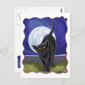 Carte Postale Cadeaux et accessoires de chat noir (Devant / Derrière)