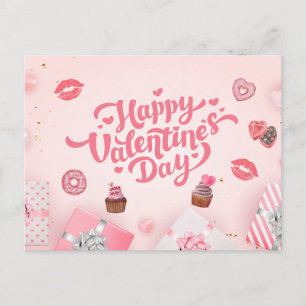Carte Postale Cadeaux et friandises de la Saint-Valentin
