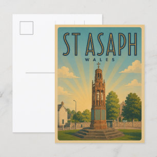 Carte Postale Cadeaux et souvenirs vintage St Asaph, nord du Pay
