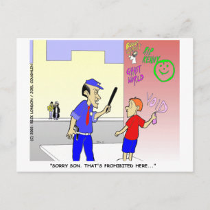 Carte Postale Cadeaux et T-shirts de dessin animé drôle de polic