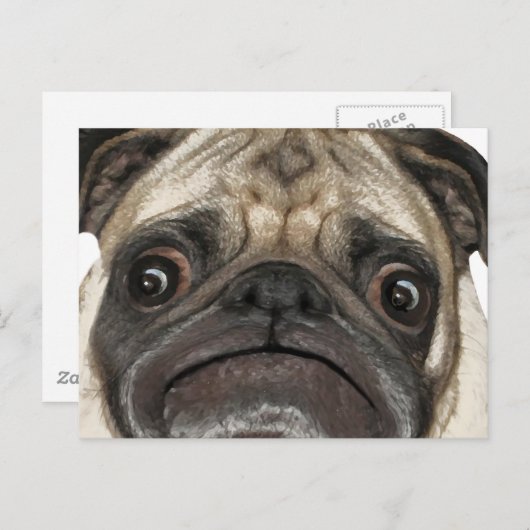 Carte Postale Cadeaux Grumpy Puggy (Devant / Derrière)