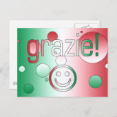 Carte Postale Cadeaux italiens : Merci / Grazie Face (Devant / Derrière)