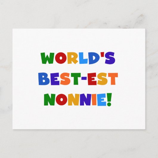 Carte Postale Cadeaux Meilleure Nonnie Couleurs Vives du Monde (Devant)