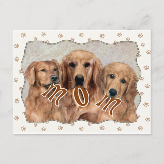 Carte Postale Cadeaux MOM Golden Retriever (Devant)