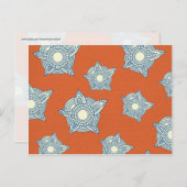 Carte Postale Cadeaux Motifs oranges et bleus (Devant / Derrière)