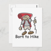 Carte Postale Cadeaux Nés pour la Randonnée. (Devant / Derrière)