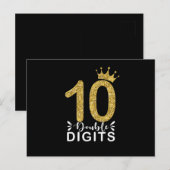 Carte Postale Cadeaux pour filles de 10 ans couronne de double c (Devant / Derrière)