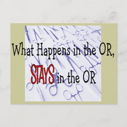 Carte Postale Cadeaux pour professionnels de la chirurgie (Devant)
