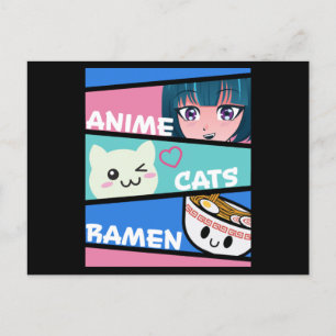 Carte Postale Cadeaux Ramen Manga Cosplay Japon Chats Anime Mign