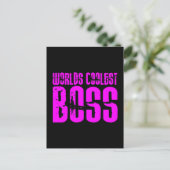 Carte Postale Cadeaux roses cool pour boss : Worlds Coolest Boss (Debout devant)