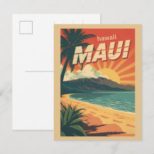 Carte Postale Cadeaux souvenirs vintage de plage tropicale de Ma