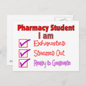Carte Postale Cadeaux "stressés, épuisés" pour un étudiant en ph (Devant / Derrière)