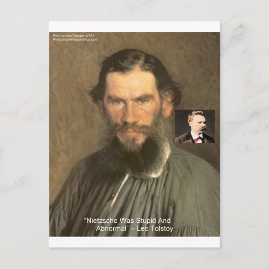 Carte Postale Cadeaux T-shirts etc. Citation de Tolstoï "Nietzsc (Devant)