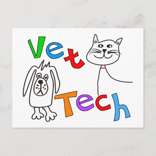 Carte Postale Cadeaux Vet Tech, Technicien Vétérinaire (Devant)