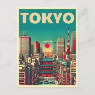 Carte Postale Cadeaux vintage de voyage à Tokyo Japon