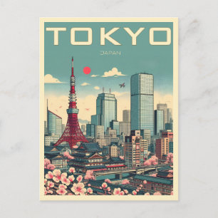Carte Postale Cadeaux vintage de voyage à Tokyo Japon