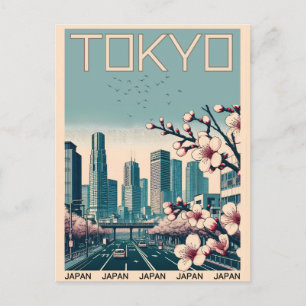 Carte Postale Cadeaux vintage de voyage à Tokyo Japon 