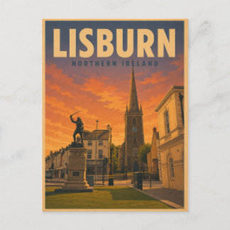 Carte Postale Cadeaux vintage Lisburn Irlande du Nord et souveni