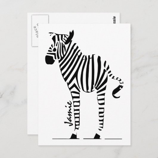 Carte Postale Cadeaux Zebra Lovers (Devant / Derrière)