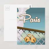 Carte Postale Cadenas d'amour de Paris (Devant / Derrière)