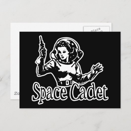 Carte Postale Cadet spatial noir et blanc (Devant / Derrière)