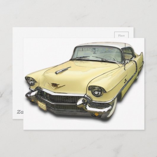 Carte Postale Cadillac 1956 DeVille (Devant / Derrière)
