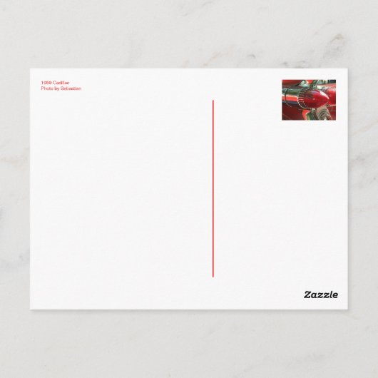 Carte Postale Cadillac 1959 (Dos)