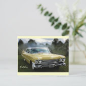 Carte Postale Cadillac jaune (Debout devant)