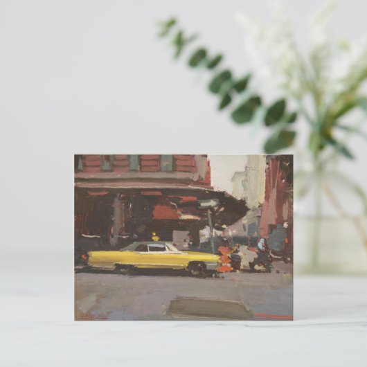 Carte Postale Cadillac jaune 2012 (Debout devant)