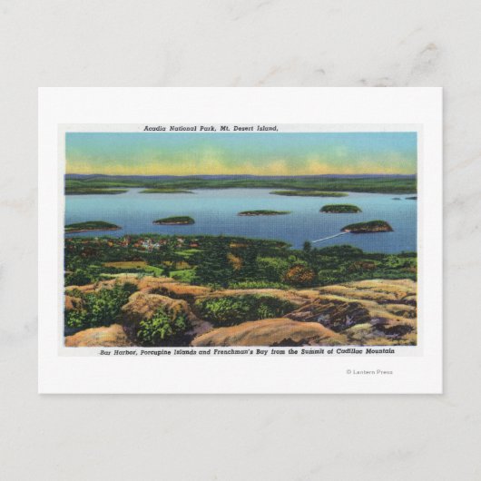 Carte Postale Cadillac Mt Summit Vue du port de Bar (Devant)