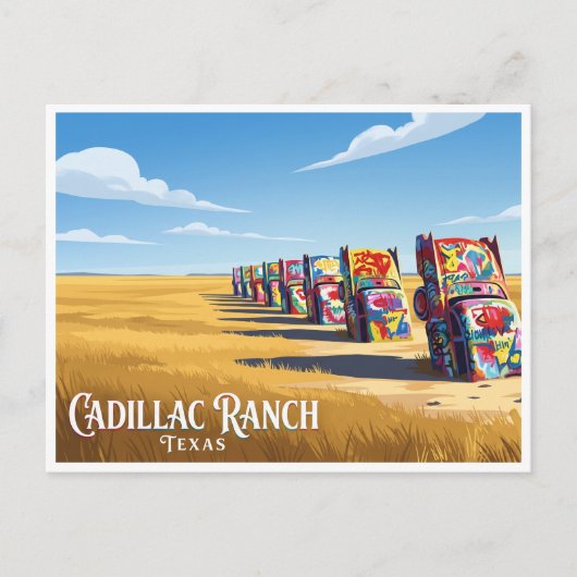 Carte Postale Cadillac Ranch Amarillo Texas (Devant)