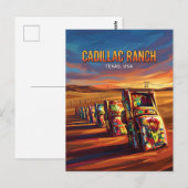 Carte Postale Cadillac Ranch USA (Devant / Derrière)