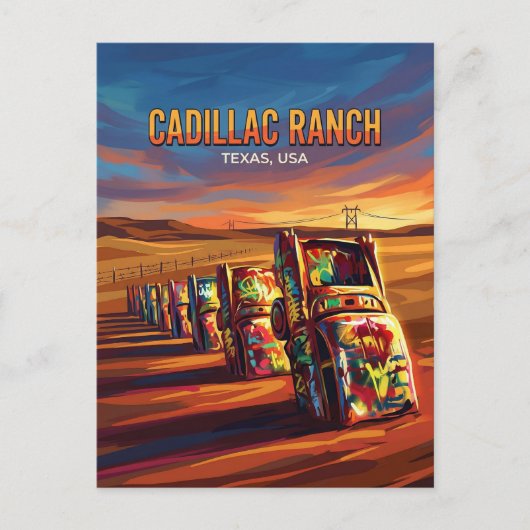 Carte Postale Cadillac Ranch USA (Devant)