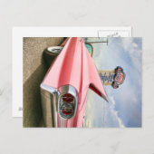 Carte Postale Cadillac rose 1962 (Devant / Derrière)
