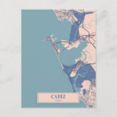 Carte Postale Cadiz Spain Breezy City Map Travel (Devant)