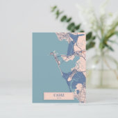 Carte Postale Cadiz Spain Breezy City Map Travel (Debout devant)