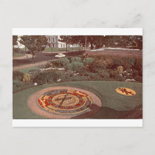 Carte Postale Cadran Floral Royal Photographie de Jardin Vintage