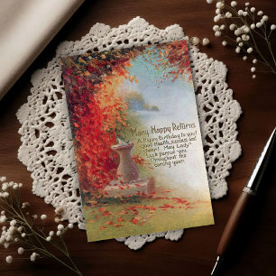 Carte Postale Cadran solaire vintage 1917 Jardin d'automne Anniv