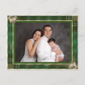 Carte Postale Cadre antique vert pour photo de famille personnal (Devant)