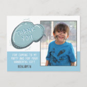 Carte Postale Cadre bleu mou Merci d'anniversaire (Devant)