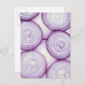 Carte Postale Cadre complet d'oignon rouge tranché, sur blanc (Devant / Derrière)