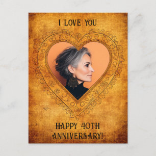 Carte Postale Cadre de cœur vintage personnalisé